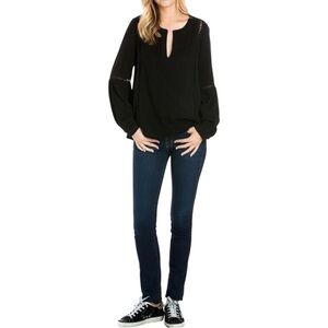 Maven West Lace Inlay Long Sleeve Top Size M